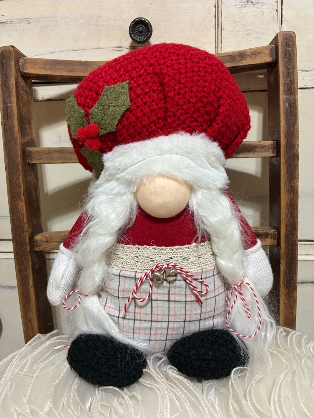 Holiday Gnome Plush Decor - Red and White